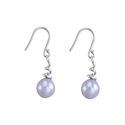 Sterling Silver Gray Freshwater Pearl Dangle Earri