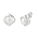 Pearl Earrings .925 Sterling Silver Genuine Freshw