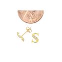 10k Yellow Gold Initial Letter S Stud Earrings Cub