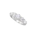 Sterling Silver Five Stone Cubic Zirconia Ring wit