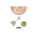 14k White Gold Peridot Stud Earrings Round Basket 