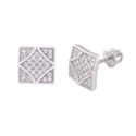 Hip Hop Screwback Stud Earrings Sterling Silver 9m