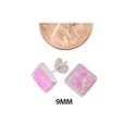 Pink Opal Gemstone Stud Earrings Sterling Silver 9