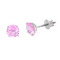 Sterling Silver Pink Cubic Zirconia Screwback Stud