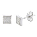 Small Sterling Silver Stud Earrings Kite Shape Mic