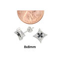 Sterling Silver Micropave Stud Earrings Black and 