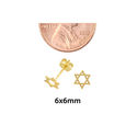 10k Yellow Gold Petite Jewish Star Stud Earrings 6