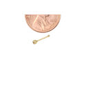 Tiny Nose Stud 22G 14k Yellow Gold 2.5mm Pink Roun