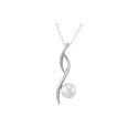 White Pearl Necklace Twisted High Polished Curved 