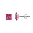 Birthstone Earrings July Ruby Cubic Zirconia Studs