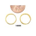 10k Yellow Gold Hoop Earrings 14mm Medium-Large Hi