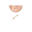 Tiny Nose Stud 22G 14k Yellow Gold Round Cubic Zir