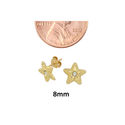 Star with Cubic Zirconia Stud Earrings 10k Yellow 