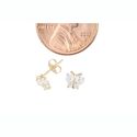 14k Yellow Gold CZ Small Butterfly Stud Earrings 5