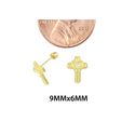 10k Yellow Gold Cross with Heart Stud Earrings Scr