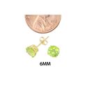 14k Yellow Gold Peridot Earrings Studs Round Baske