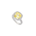 Cushion Cut Cubic Zirconia Ring .925 Sterling Silv