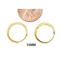 10k Yellow Gold Hoop Earrings 15mm Medium-Large Hi