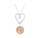 925 Sterling Silver Large Heart Necklace Cubic Zir