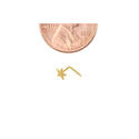 Star Nose Stud 22G 14k Yellow Gold 4mm L Shaped Cu