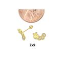 10k Yellow Gold Inch Worm Stud Earrings Screwbacks