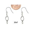 .925 Sterling Silver Spiral Twist Dangle Earrings