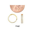 10k Yellow Gold Small Huggie Hoop Earrings Clear C