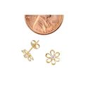 10k Gold Stud Earrings Daisy Flower Petite Womens 