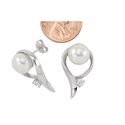 .925 Sterling Silver White Freshwater Pearl Earrin