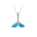 Opal Whale Tail Necklace 925 Sterling Silver 18 In