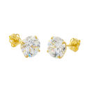 10k Yellow Gold Round Clear Cubic Zirconia CZ Stud