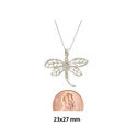 Sterling Silver Diamond Dragonfly Necklace, 18" (.