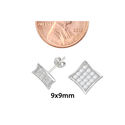 Sterling Silver Micropave Stud Earrings Lightweigh