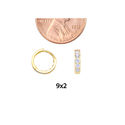 14k Yellow Gold Small Huggie Hoop Earrings Clear C