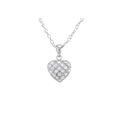 Sterling Silver Heart Necklace Mini Pendant Clear 