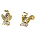 14k Yellow Gold Angel Stud Earrings Screwbacks - C