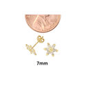 10k Yellow Gold Cubic Zirconia Flower Daisy Stud E