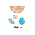 Larimar Gemstone Earrings Sterling Silver Pear Sha