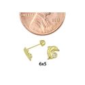 10k Gold Tiny Jumping Dolphin Stud Earrings Screwb