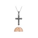 Marcasite Cross Necklace 18" .925 Sterling Silver 