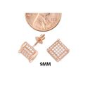 Mens Womens Studs Screwback Earrings Rose Gold Pla