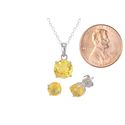 .925 Sterling Silver Citrine Gemstone Pendant Neck