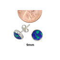 Sterling Silver Azurite Malachite Gemstone Stud Ea