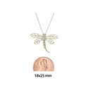 Sterling Silver Diamond Mini Dragonfly Necklace, 1