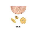 5 Petal Flower with CZ Stud Earrings 10k Yellow Go