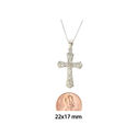 Sterling Silver Cross Necklace with Diamond Accent