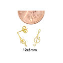 10k Yellow Gold Music Note Earrings with Pushbacks