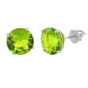 Sterling Silver Peridot Earrings CZ Cubic Zirconia