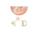 10k Yellow Gold Letter D Initial Stud Earrings Cub