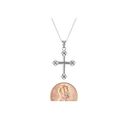 Sterling Silver Cross Necklace White Pave CZ Cubic